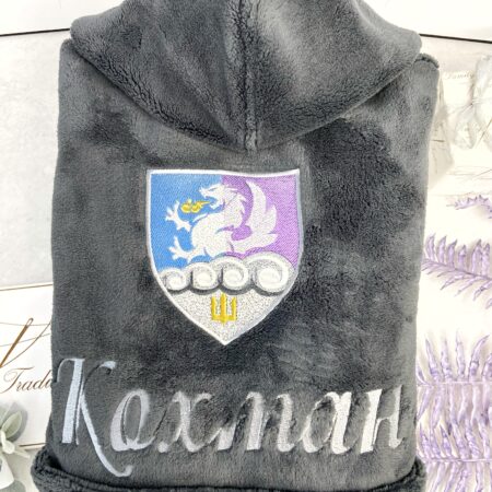 Чоловічий плюшевий халат з вишивкою Рік дракона