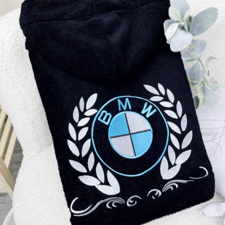Чоловічий махровий халат з вишивкою Водій BMW