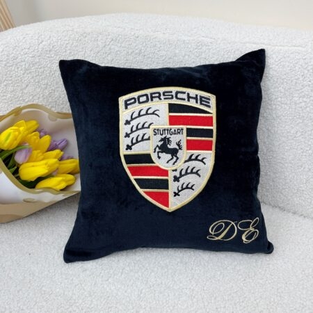 Декоративна подушка з вишивкою Porsche